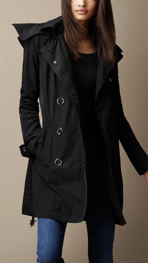 burberry black hooded coat|Burberry hooded coat women's.